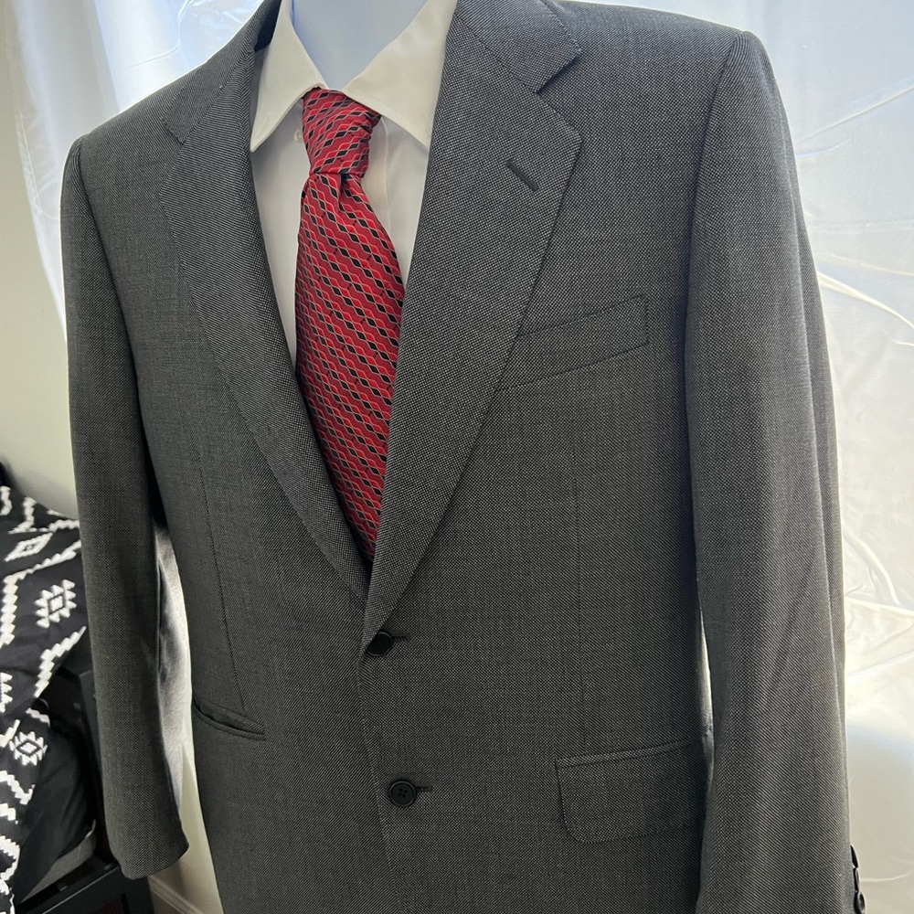 Canali wool blazer sport coat Mens 40S Italy Gray 2 Button No Vents